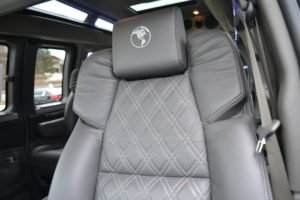 Graphite Diamond Stitched Leather Seating