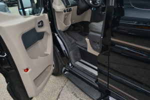 Molded Fiberglass Running Boards have an Attractive and Functional Step. Easy & Comfortable. Explorer Van Company Mike Castrucci Ford Conversion Van Land